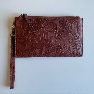 Tooled Genuine leather clutch bag